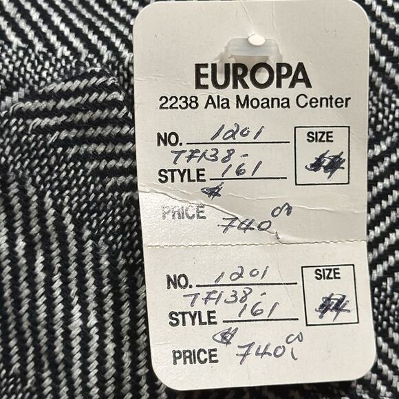 NWT Vintage Umberto Ginocchietti Black White Chevron Blazer Jacket XL/EU 44 - Picture 8 of 8
